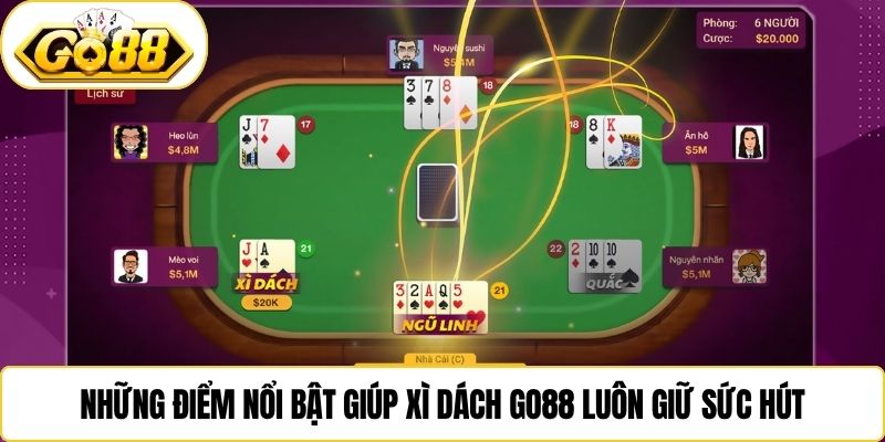 Những điểm nổi bật giúp xì dách Go88 luôn giữ sức hút